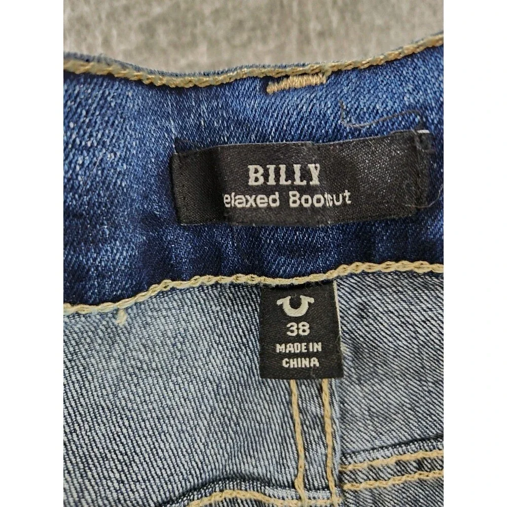 True Religion Billy Jeans 38‎ Flap T Snap Bootcut Relaxed Stretch 42 40x34